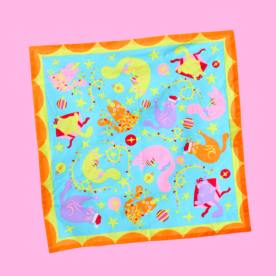 Purrfect Christmas Knot Wrap